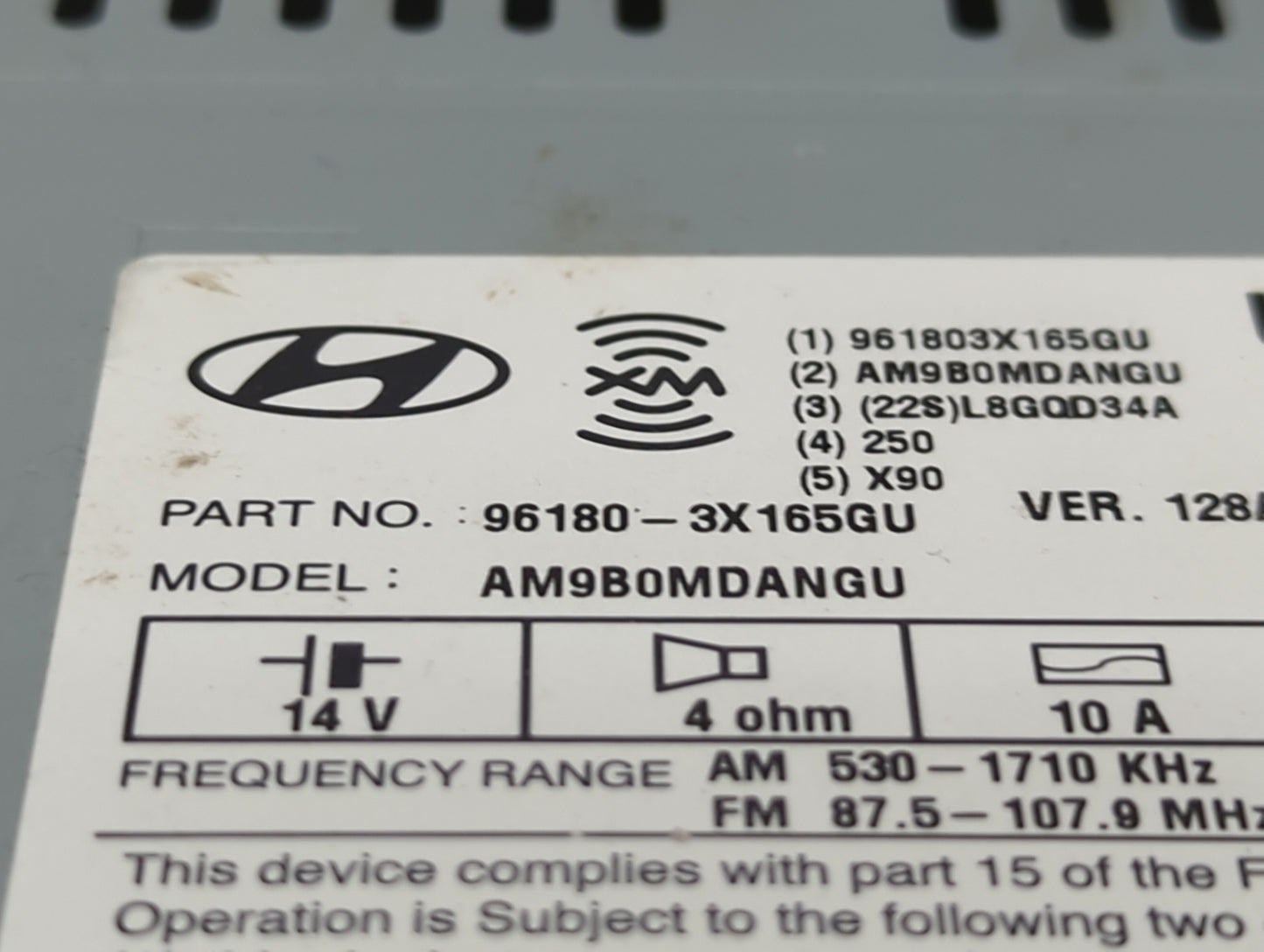 2014-2016 Hyundai Elantra Radio AM FM Cd Player Receiver Replacement P/N:96180-3X165G Fits Fits 2014 2015 2016 OEM Used Auto