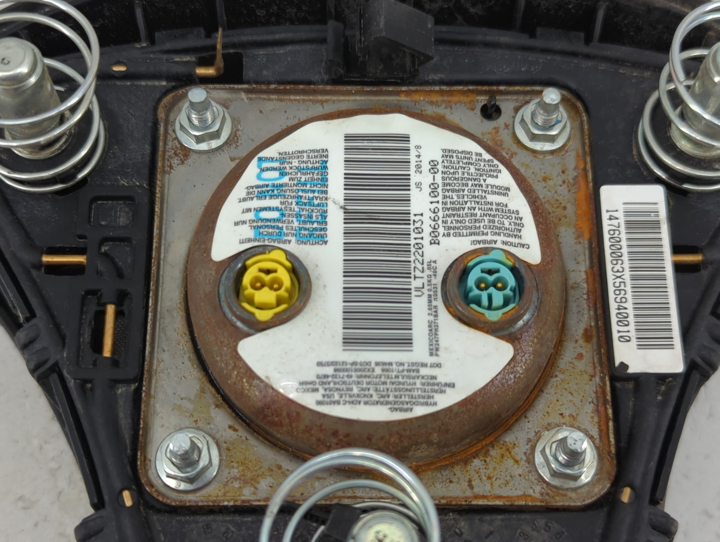 2011-2016 Hyundai Elantra Air Bag Driver Left Steering Wheel Mounted Fits Fits 2011 2012 2013 2014 2015 2016 OEM Used Auto P