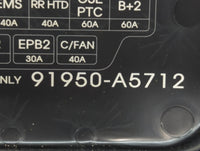 2014-2015 Hyundai Elantra Fusebox Fuse Box Panel Relay Module P/N:91950-A5712 18790-01316 Fits Fits 2014 2015 OEM Used Auto 