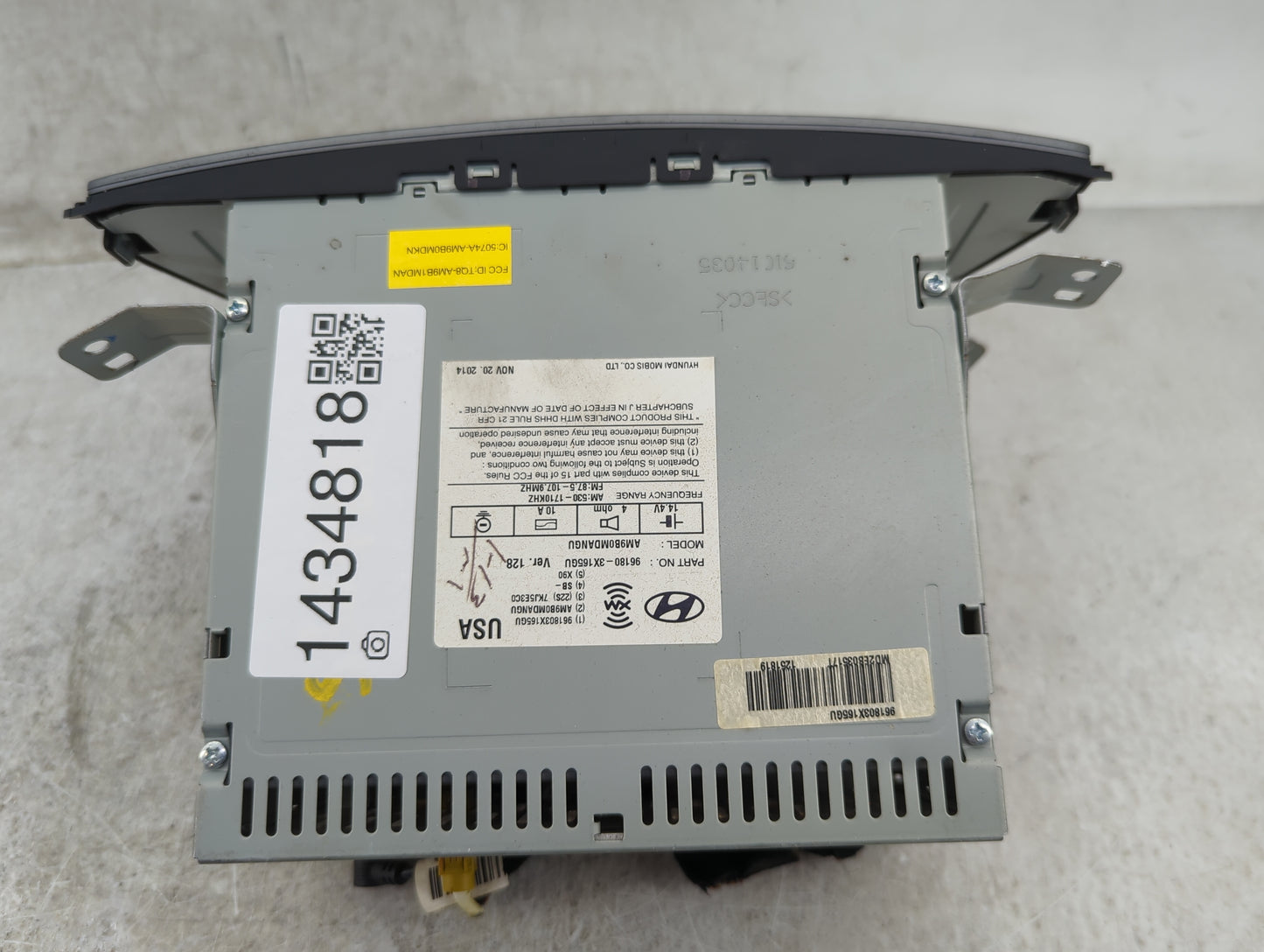 2014-2016 Hyundai Elantra Radio AM FM Cd Player Receiver Replacement P/N:96180-3X165GU AM980MDANGU Fits Fits 2014 2015 2016 