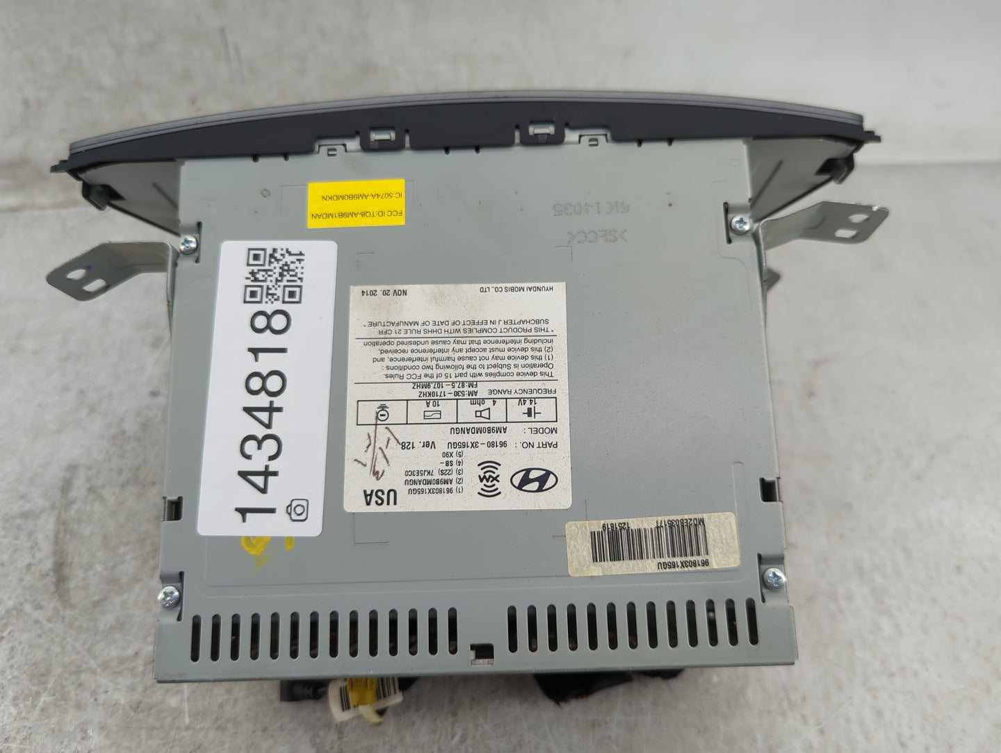 2014-2016 Hyundai Elantra Radio AM FM Cd Player Receiver Replacement P/N:96180-3X165GU AM980MDANGU Fits Fits 2014 2015 2016 