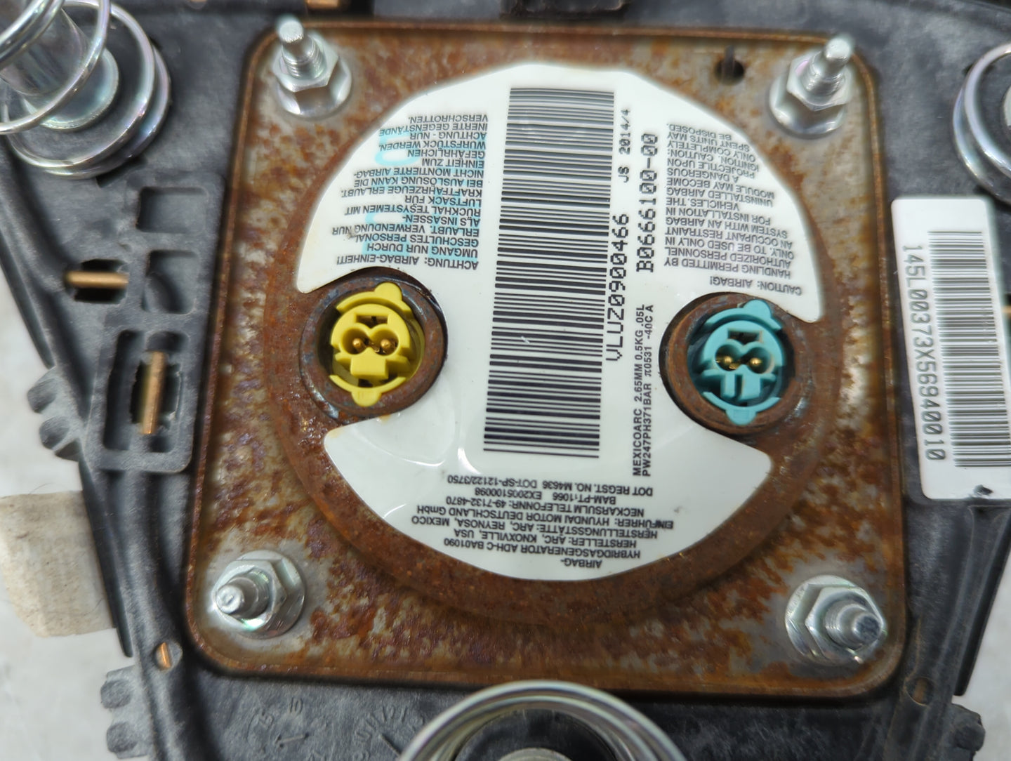 2011-2016 Hyundai Elantra Air Bag Driver Left Steering Wheel Mounted P/N:B0666100-00 145L00373X56940010 Fits OEM Used Auto P