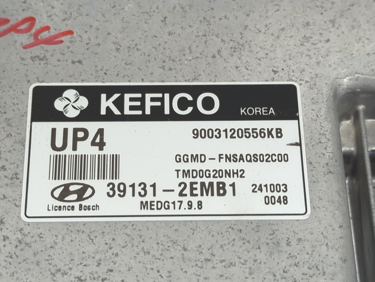 2015 Hyundai Elantra PCM Engine Control Computer ECU ECM PCU OEM P/N:39131-2EMB1 9003120556KB, MEDG17.9.8 Fits Fits 2014 OEM