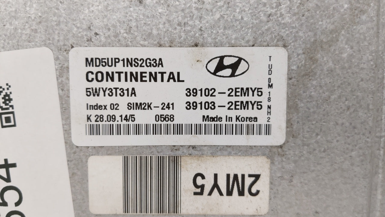 2015 Hyundai Elantra PCM Engine Control Computer ECU ECM PCU OEM P/N:39102-2EMY5 39103-2EMY5 Fits OEM Used Auto Parts - Oemu