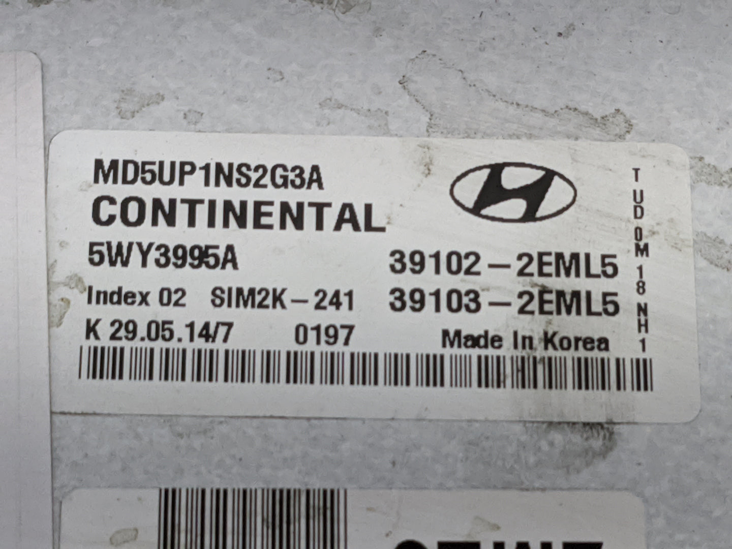 2014-2016 Hyundai Elantra PCM Engine Control Computer ECU ECM PCU OEM P/N:MD5UP1NS2G3A 5WY3995A Fits Fits 2014 2015 2016 OEM