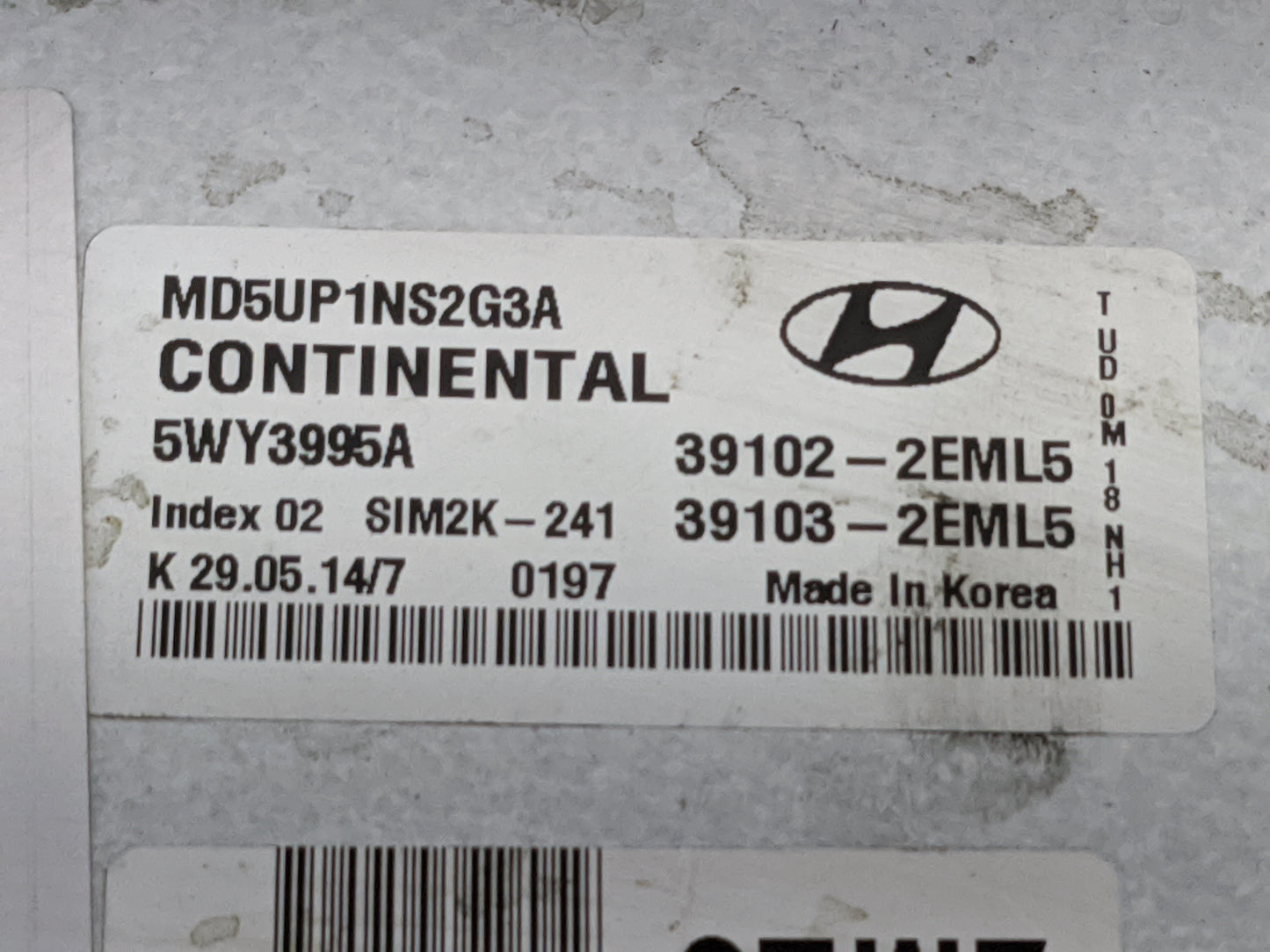 2014-2016 Hyundai Elantra PCM Engine Control Computer ECU ECM PCU OEM P/N:MD5UP1NS2G3A 5WY3995A Fits Fits 2014 2015 2016 OEM