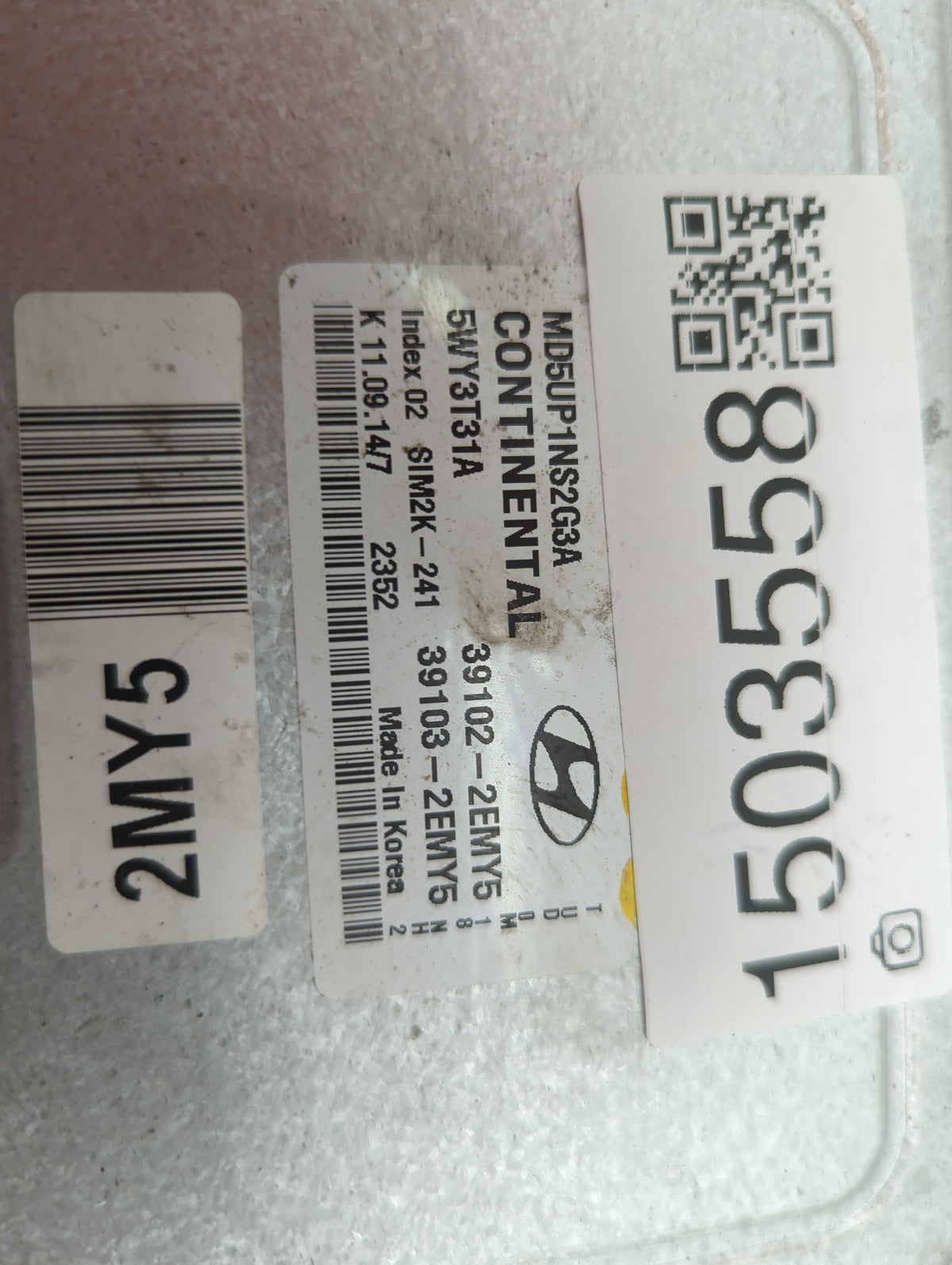 2015 Hyundai Elantra PCM Engine Control Computer ECU ECM PCU OEM P/N:MD5UP1NS2G3A 5WY3T31A, 39102-2EMY5, 39103-2EMY5 Fits OE