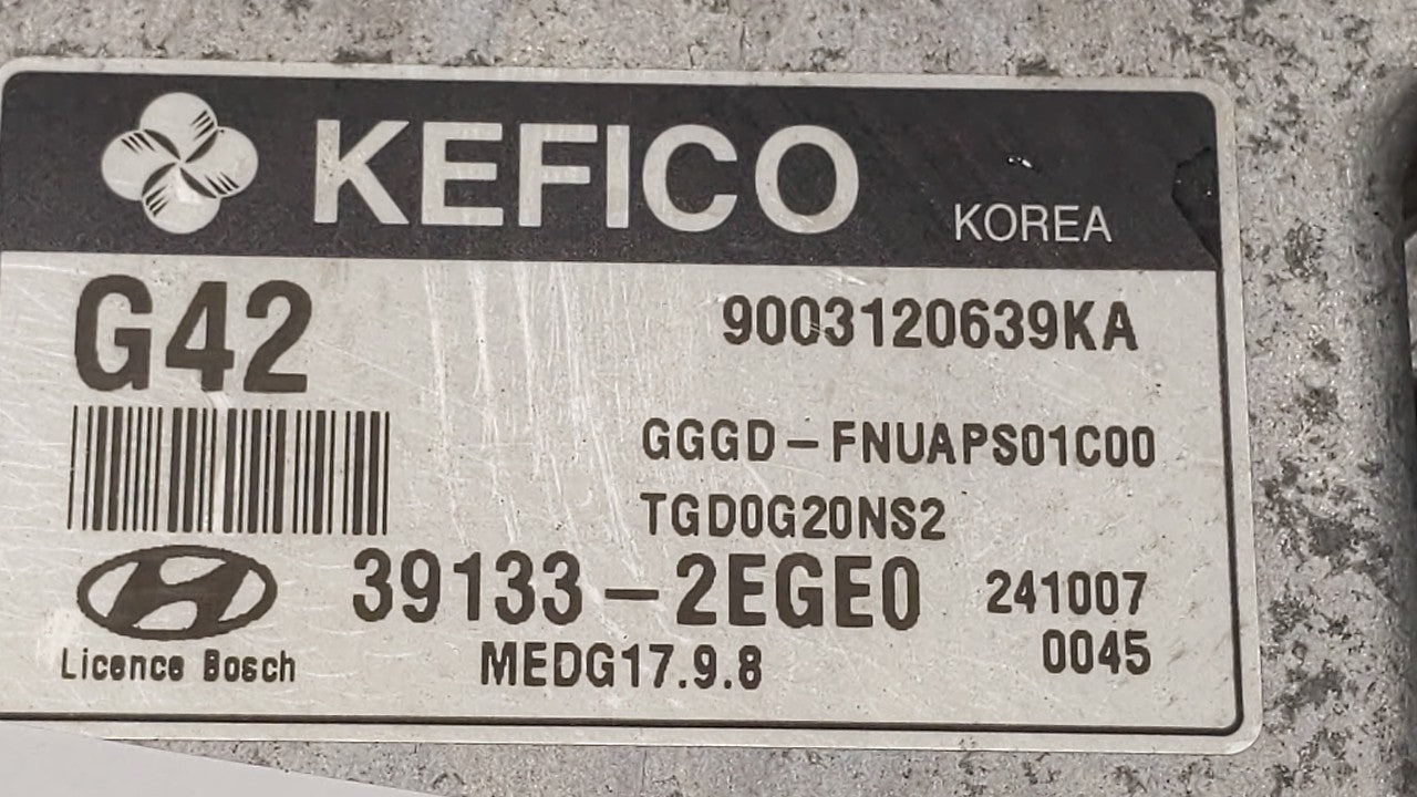 2015 Hyundai Elantra PCM Engine Control Computer ECU ECM PCU OEM P/N:39193-2EGE0 39133-2EGE0 Fits OEM Used Auto Parts - Oemu