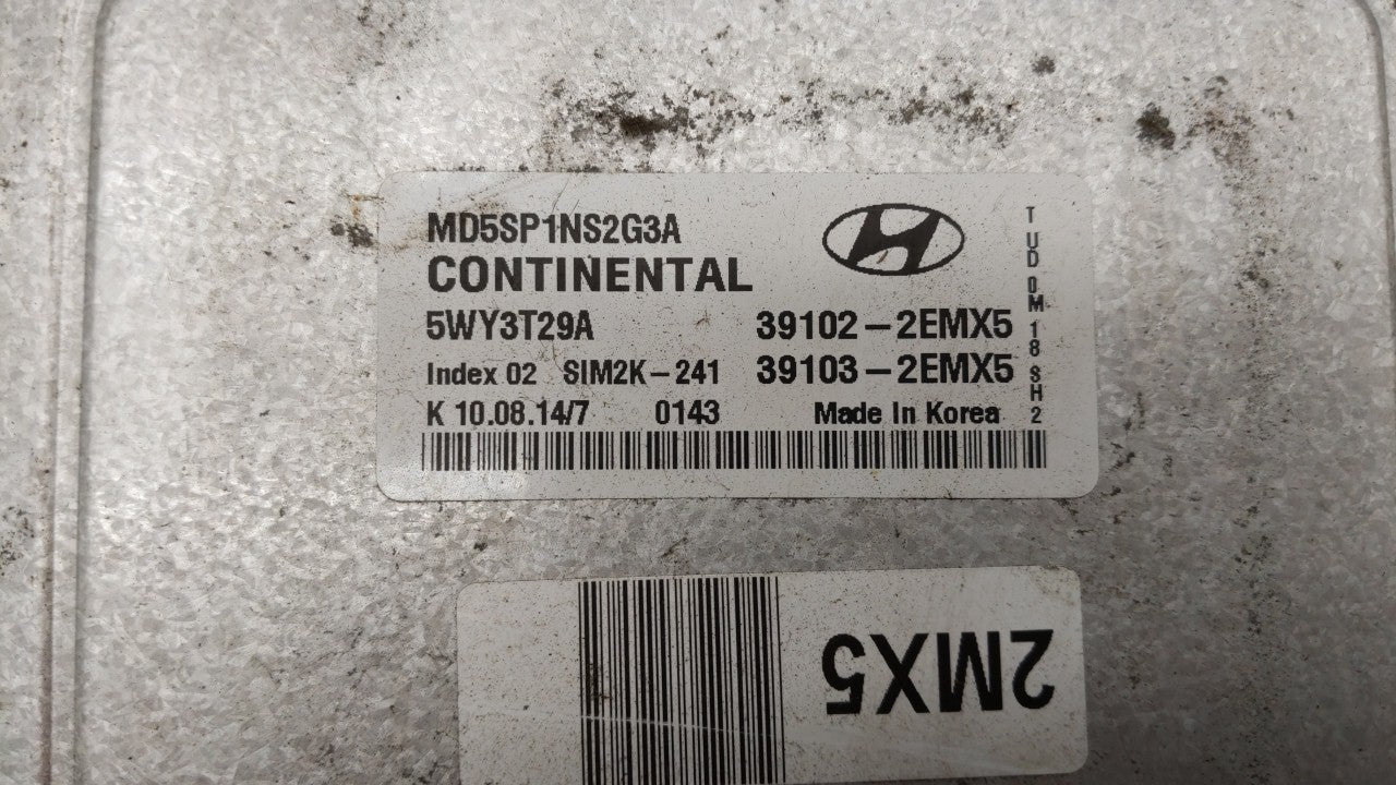 2015 Hyundai Elantra PCM Engine Control Computer ECU ECM PCU OEM P/N:39103-2EMX5 39102-2EMX5 Fits OEM Used Auto Parts - Oemu