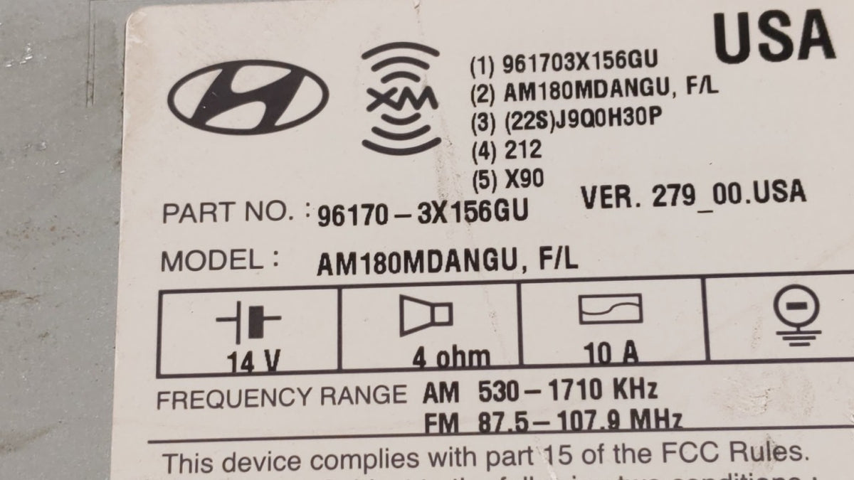 2014-2016 Hyundai Elantra Am Fm Cd Player Radio Receiver 255030 - Oemusedautoparts1.com