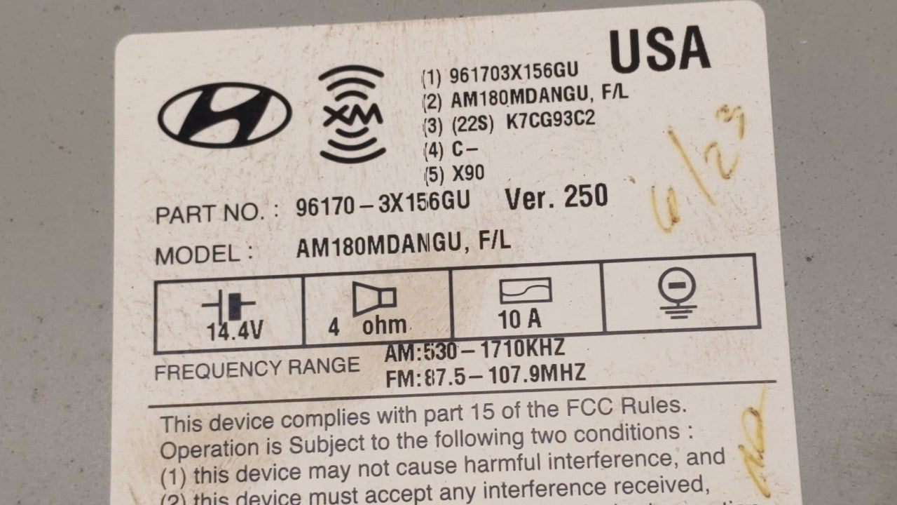 2014-2016 Hyundai Elantra Am Fm Cd Player Radio Receiver - Oemusedautoparts1.com