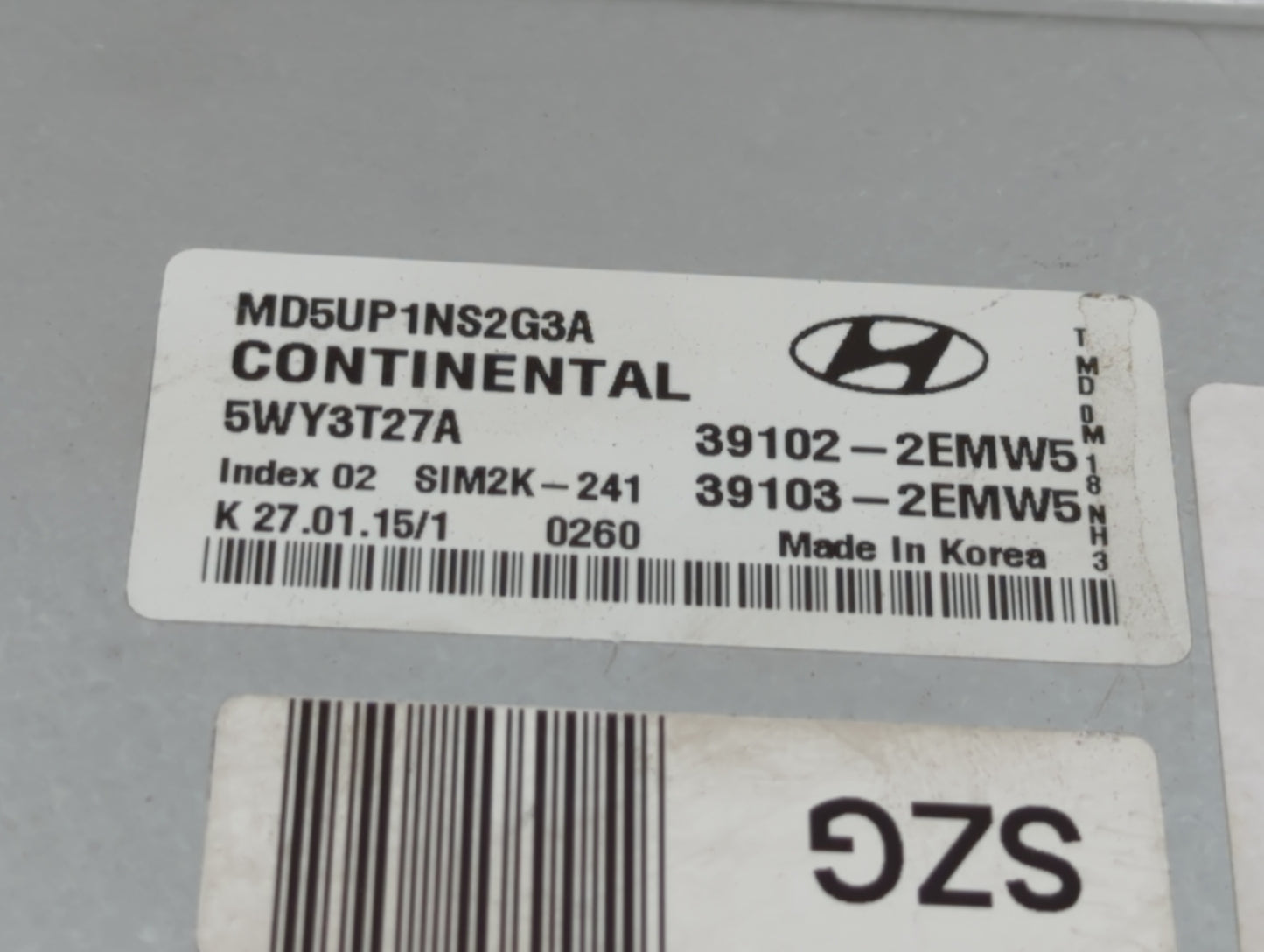 2015 Hyundai Elantra PCM Engine Control Computer ECU ECM PCU OEM P/N:39102-2EMW5 39103-2EMW5 Fits OEM Used Auto Parts - Oemu