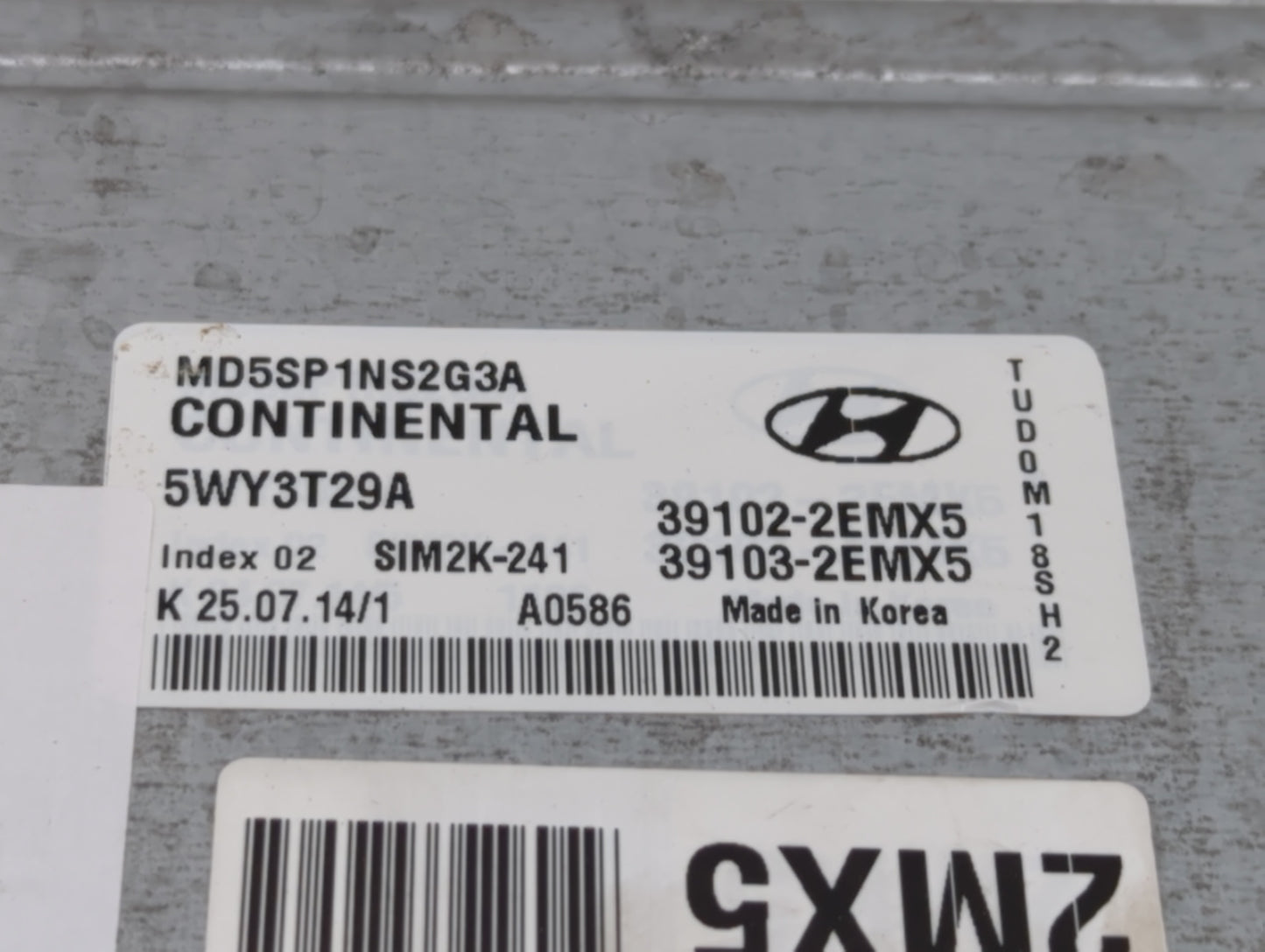 2015 Hyundai Elantra PCM Engine Control Computer ECU ECM PCU OEM P/N:39103-2EMX5 39102-2EMX5 Fits OEM Used Auto Parts - Oemu