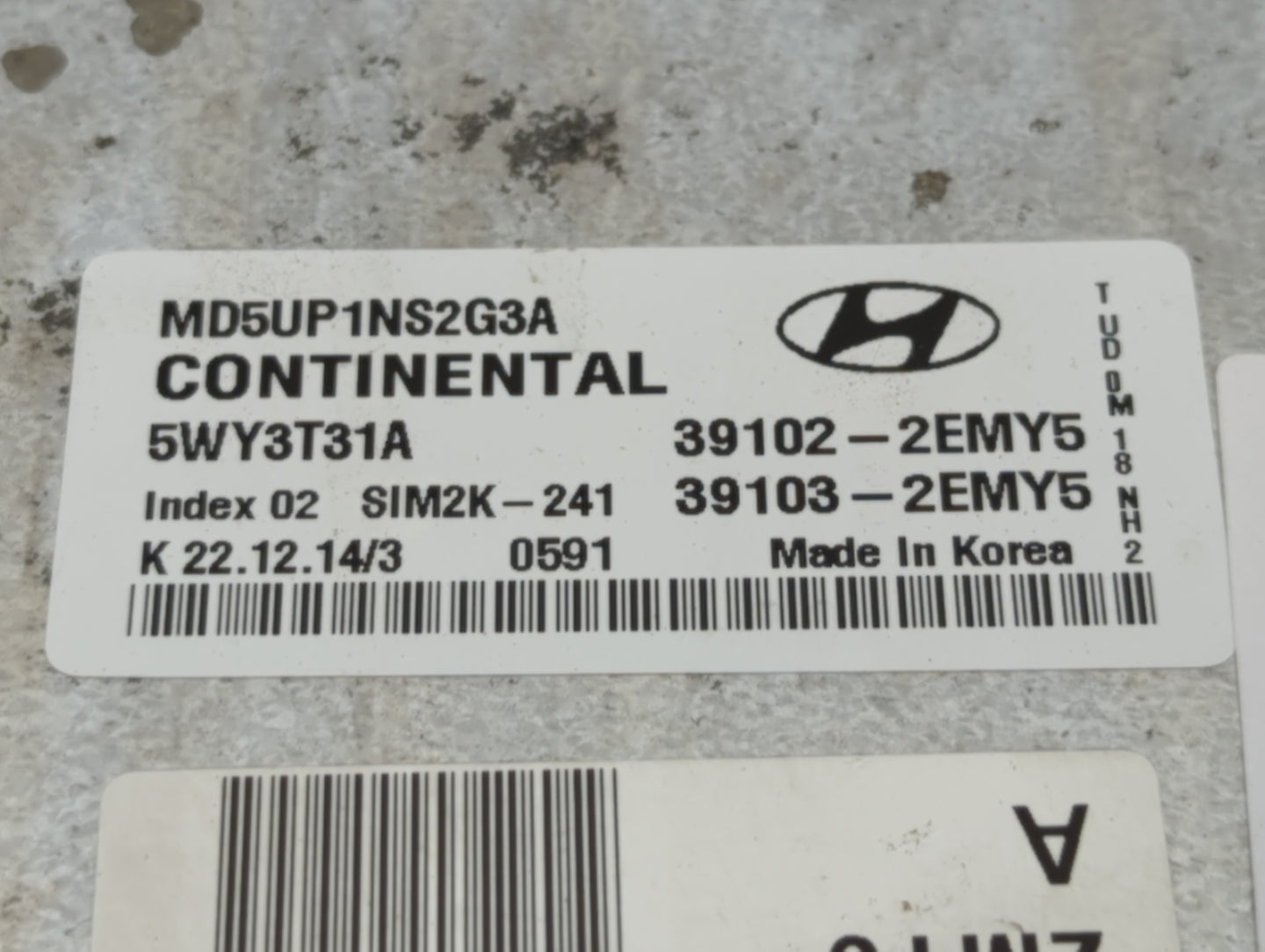 2014-2016 Hyundai Elantra PCM Engine Control Computer ECU ECM PCU OEM P/N:39103-2EMY5 39102-2EMY5 Fits Fits 2014 2015 2016 O