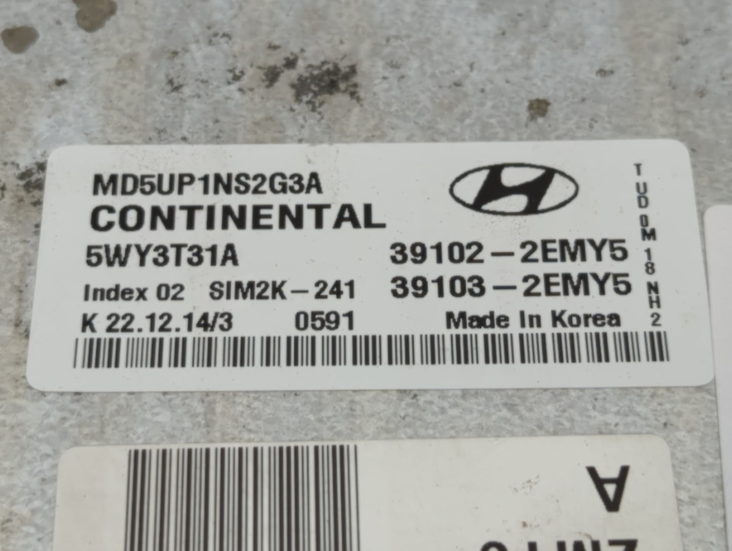 2014-2016 Hyundai Elantra PCM Engine Control Computer ECU ECM PCU OEM P/N:39103-2EMY5 39102-2EMY5 Fits Fits 2014 2015 2016 O