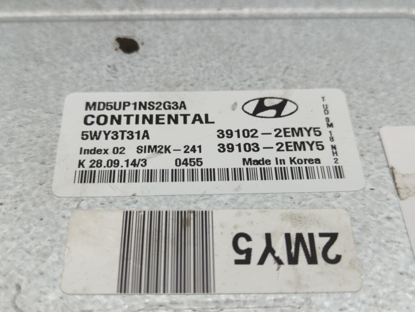 2015 Hyundai Elantra PCM Engine Control Computer ECU ECM PCU OEM P/N:39103-2EMY5 39102-2EMY5 Fits OEM Used Auto Parts - Oemu