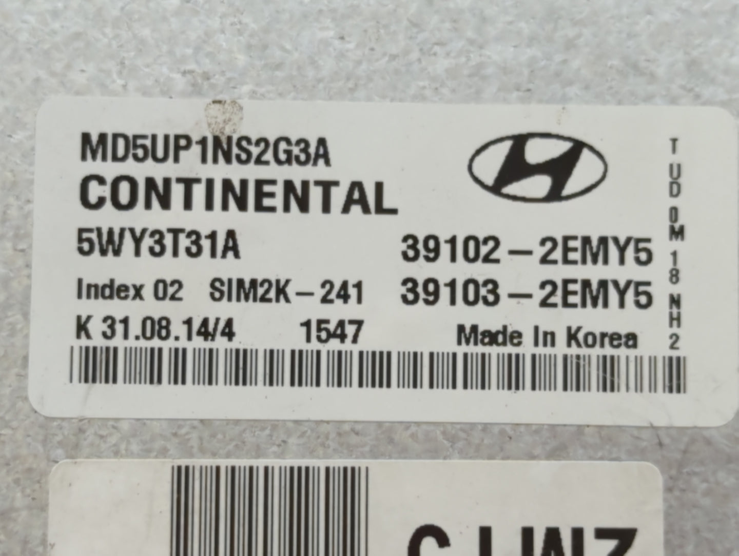 2014-2016 Hyundai Elantra PCM Engine Control Computer ECU ECM PCU OEM P/N:39103-2EMY5 39102-2EMY5 Fits Fits 2014 2015 2016 O