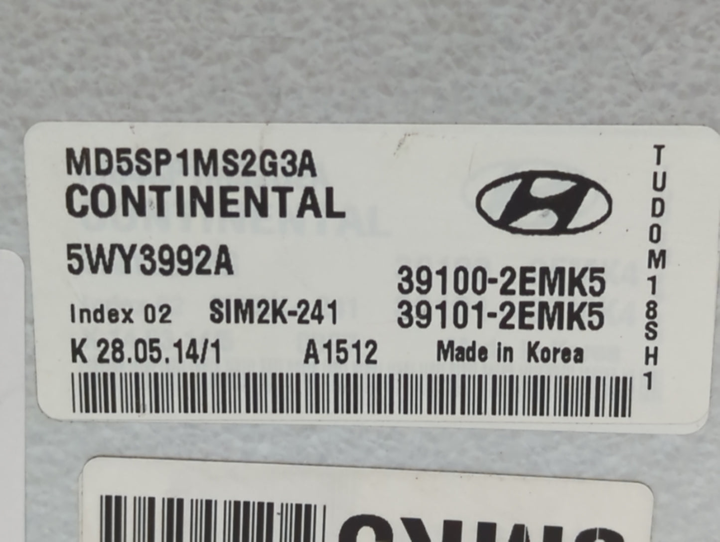 2015-2016 Hyundai Elantra PCM Engine Control Computer ECU ECM PCU OEM P/N:39101-2EMK5 39100-2EMK5, 39102-2ML6 Fits Fits 2015