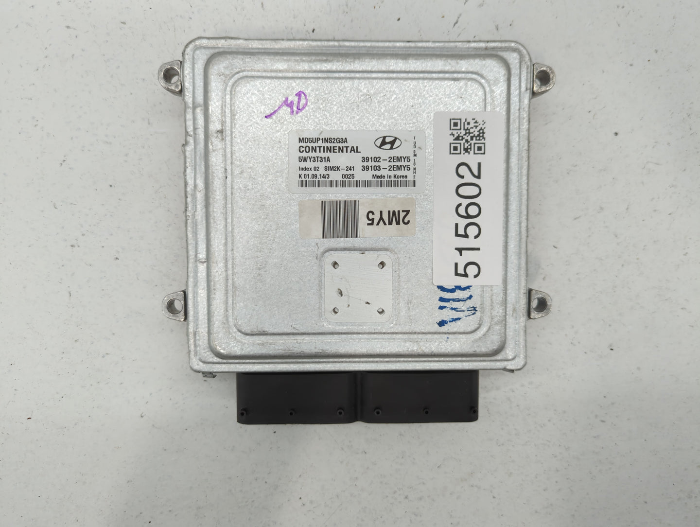 2014-2016 Hyundai Elantra PCM Engine Control Computer ECU ECM PCU OEM P/N:39103-2EMY5 39102-2EMY5 Fits Fits 2014 2015 2016 O