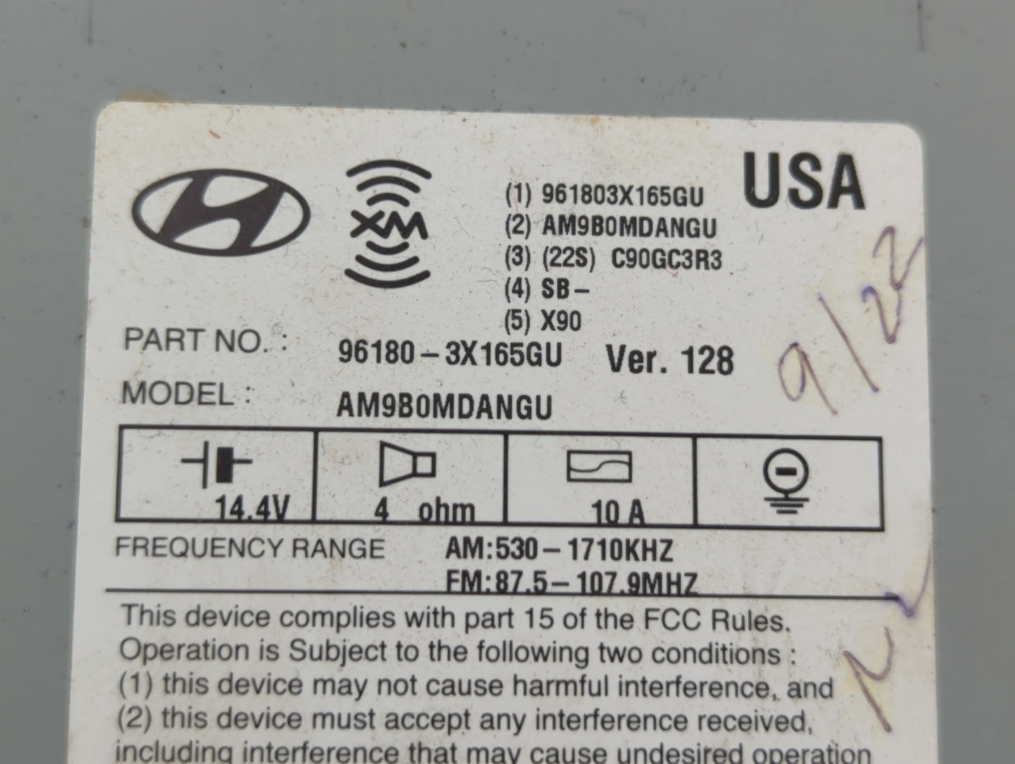 2014-2016 Hyundai Elantra Am Fm Cd Player Radio Receiver - Oemusedautoparts1.com