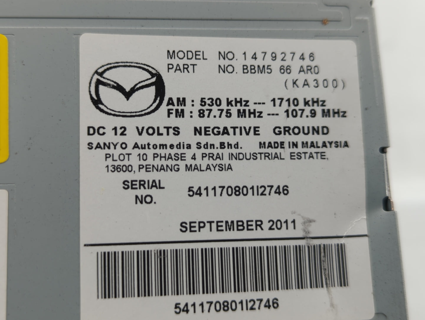 2014-2016 Hyundai Elantra Am Fm Cd Player Radio Receiver - Oemusedautoparts1.com