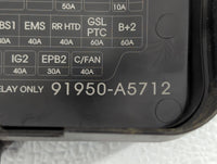 2014-2015 Hyundai Elantra Fusebox Fuse Box Panel Relay Module P/N:91950-A5712 Fits Fits 2014 2015 OEM Used Auto Parts - Oemu