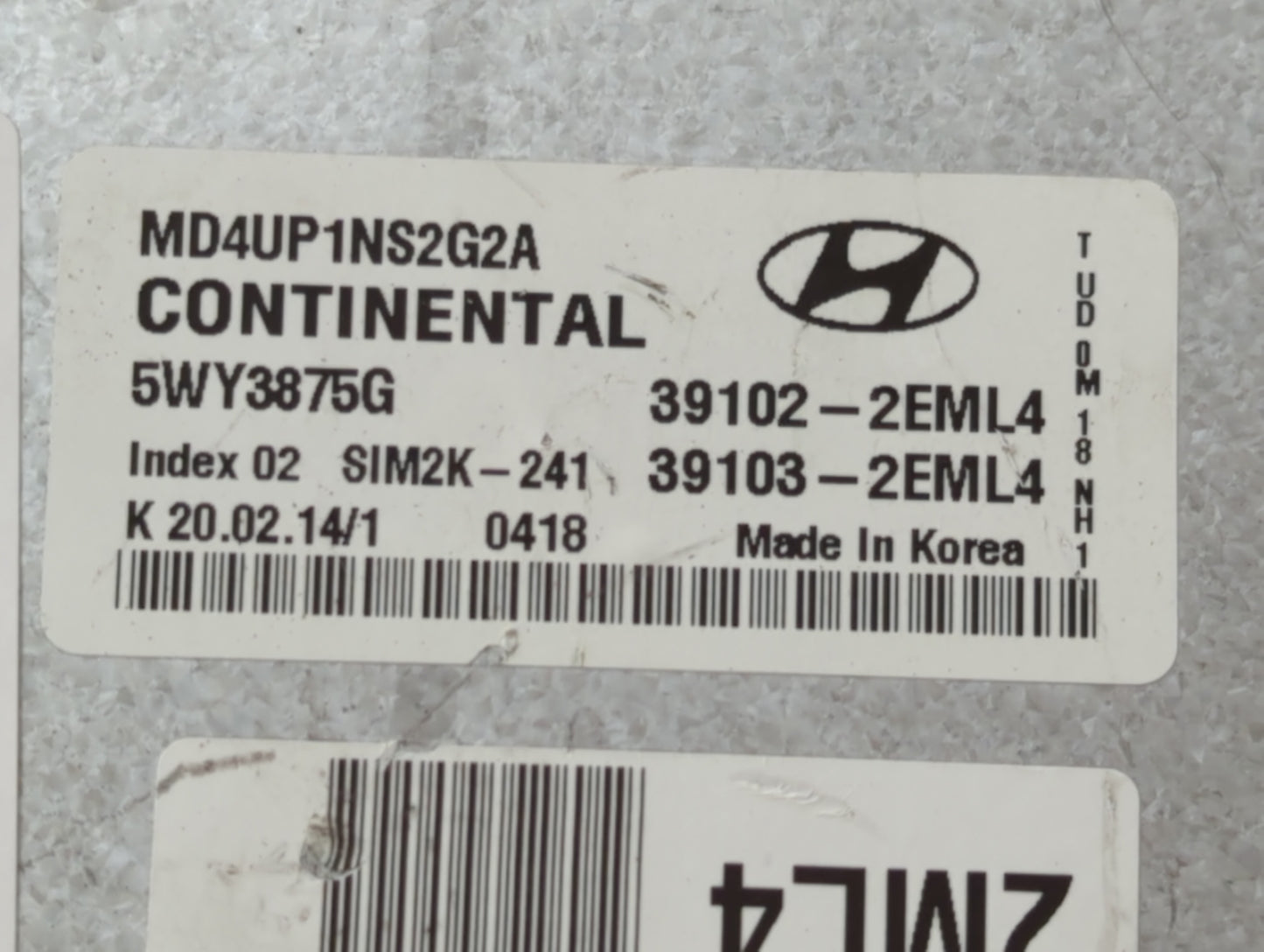 2014-2016 Hyundai Elantra PCM Engine Control Computer ECU ECM PCU OEM P/N:39103-2EML4 39102-2EML4 Fits Fits 2014 2015 2016 O