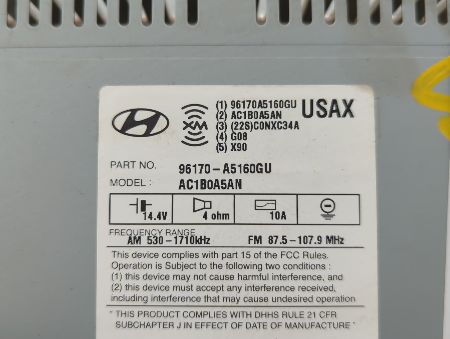 Hyundai Elantra Am Fm Cd Player Radio Receiver - Oemusedautoparts1.com