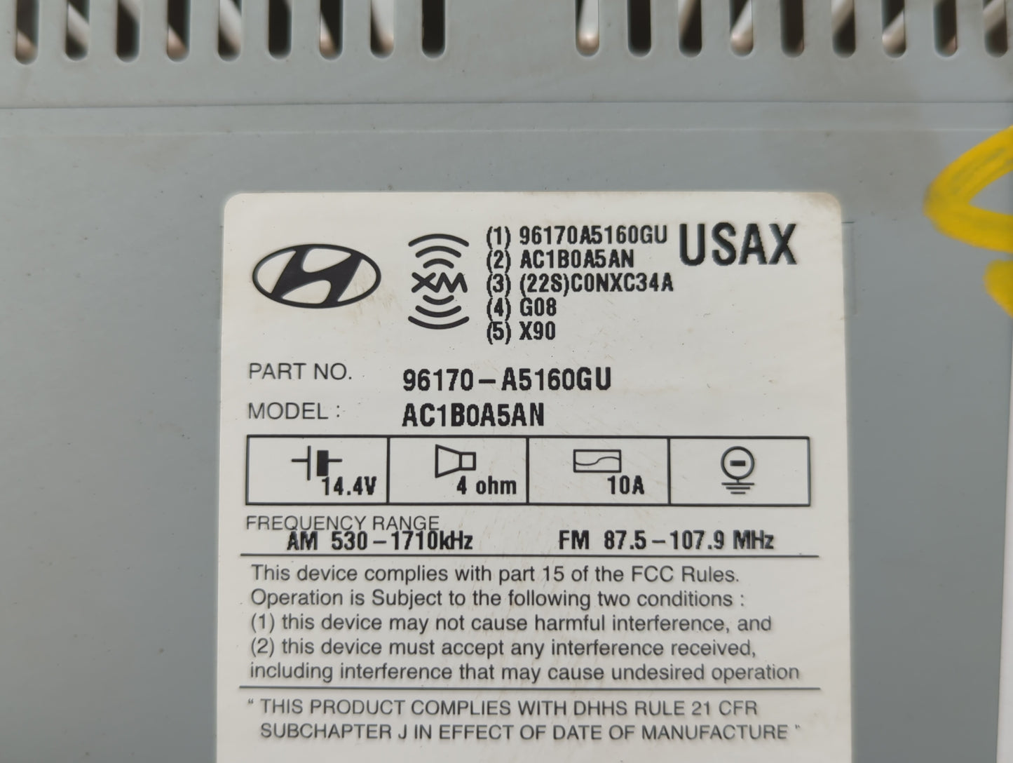 Hyundai Elantra Am Fm Cd Player Radio Receiver - Oemusedautoparts1.com