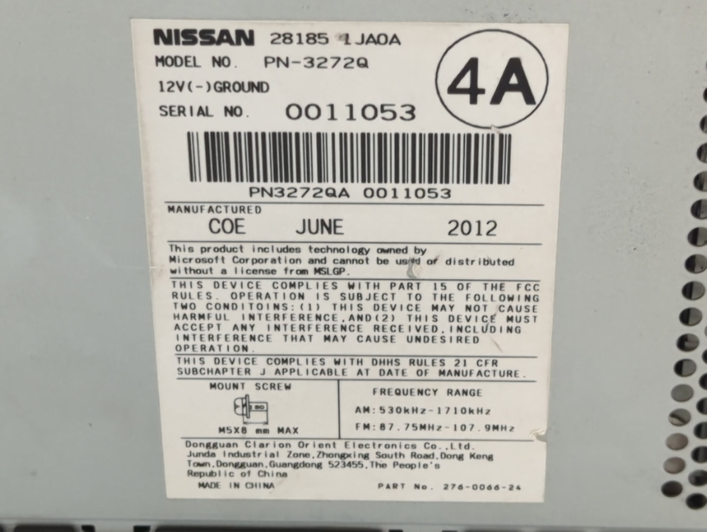 2014-2016 Hyundai Elantra Am Fm Cd Player Radio Receiver - Oemusedautoparts1.com
