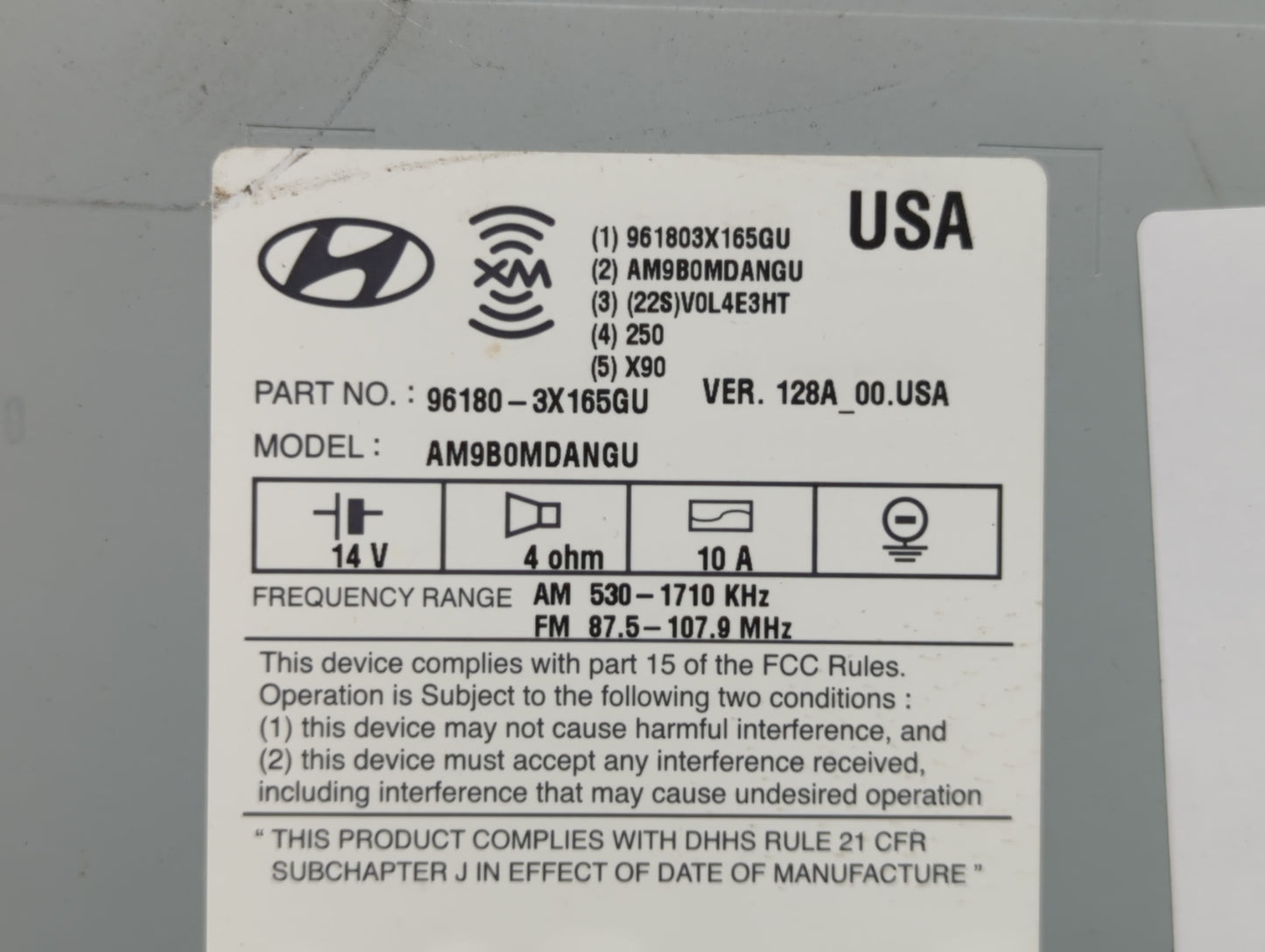 2014-2016 Hyundai Elantra Am Fm Cd Player Radio Receiver - Oemusedautoparts1.com