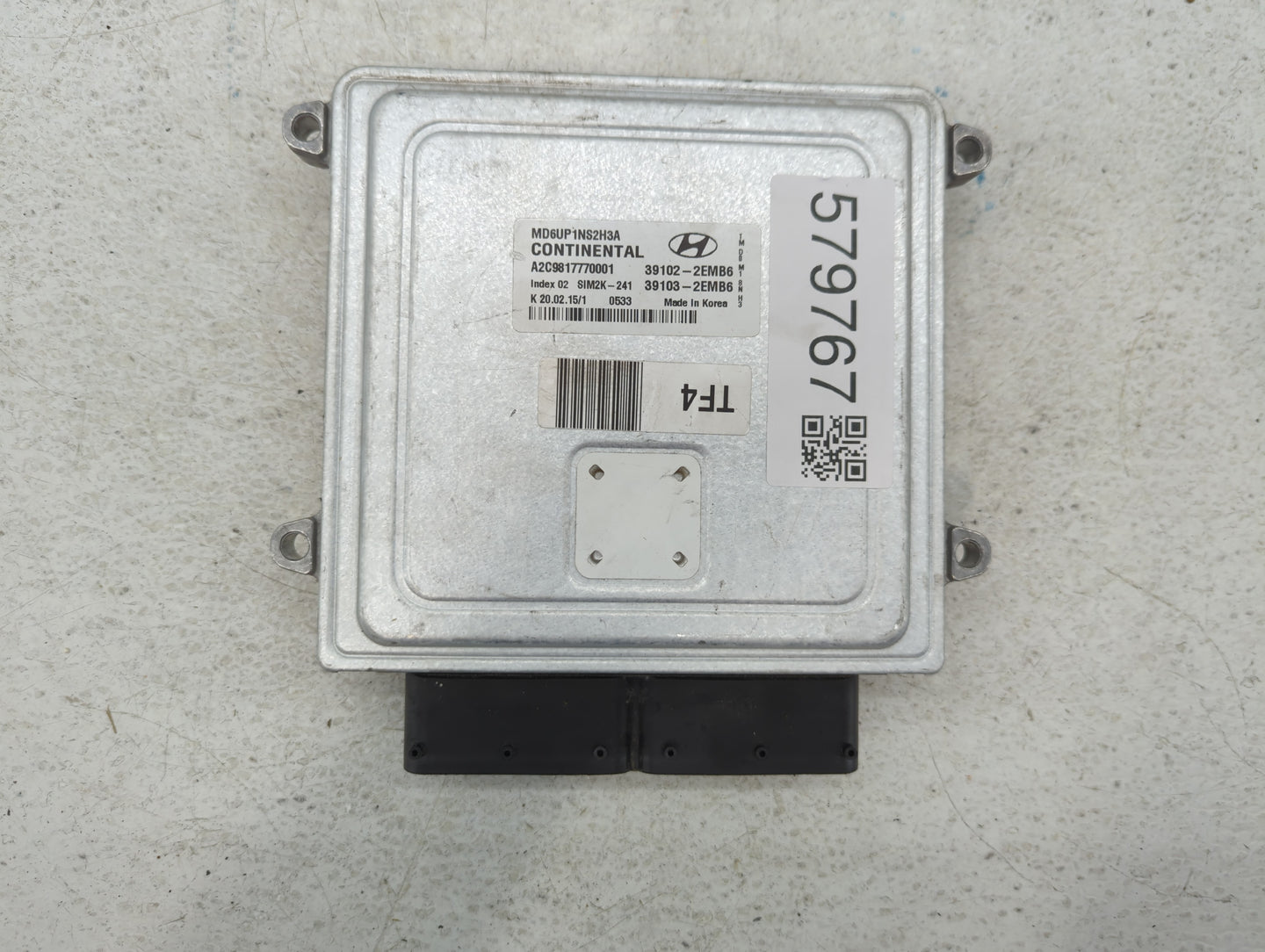 2014-2016 Hyundai Elantra PCM Engine Control Computer ECU ECM PCU OEM P/N:39102-2EMB6 Fits Fits 2014 2015 2016 OEM Used Auto