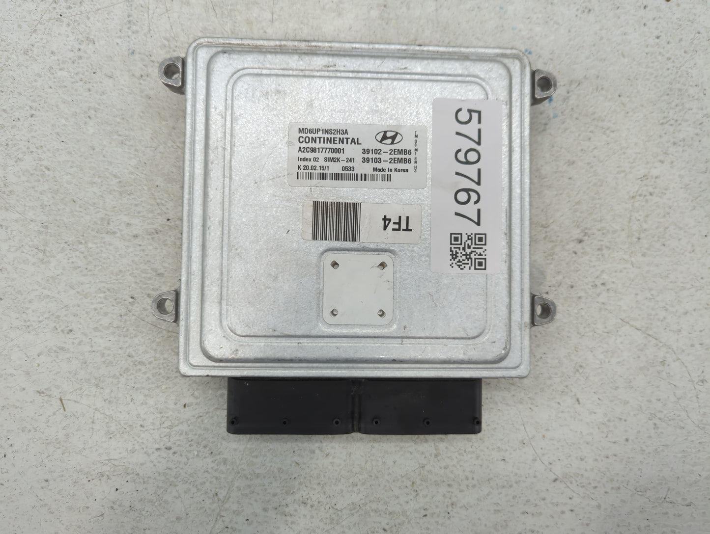 2014-2016 Hyundai Elantra PCM Engine Control Computer ECU ECM PCU OEM P/N:39102-2EMB6 Fits Fits 2014 2015 2016 OEM Used Auto