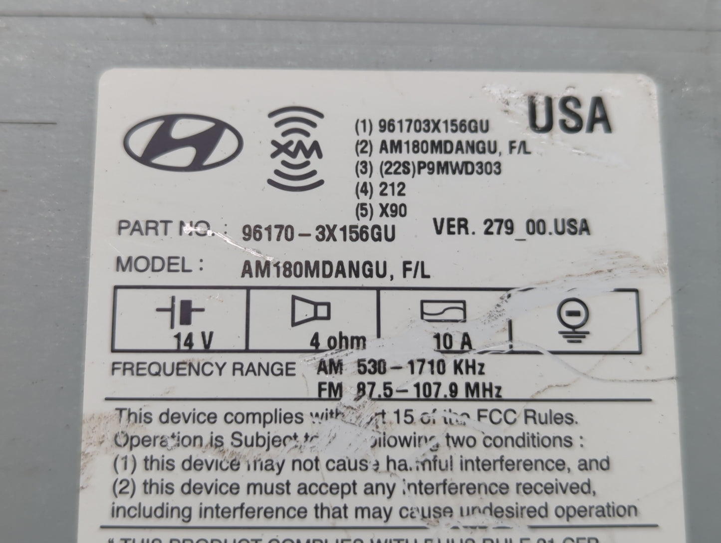 2014-2015 Hyundai Elantra Radio AM FM Cd Player Receiver Replacement P/N:96170-3X156GU Fits Fits 2014 2015 OEM Used Auto Par
