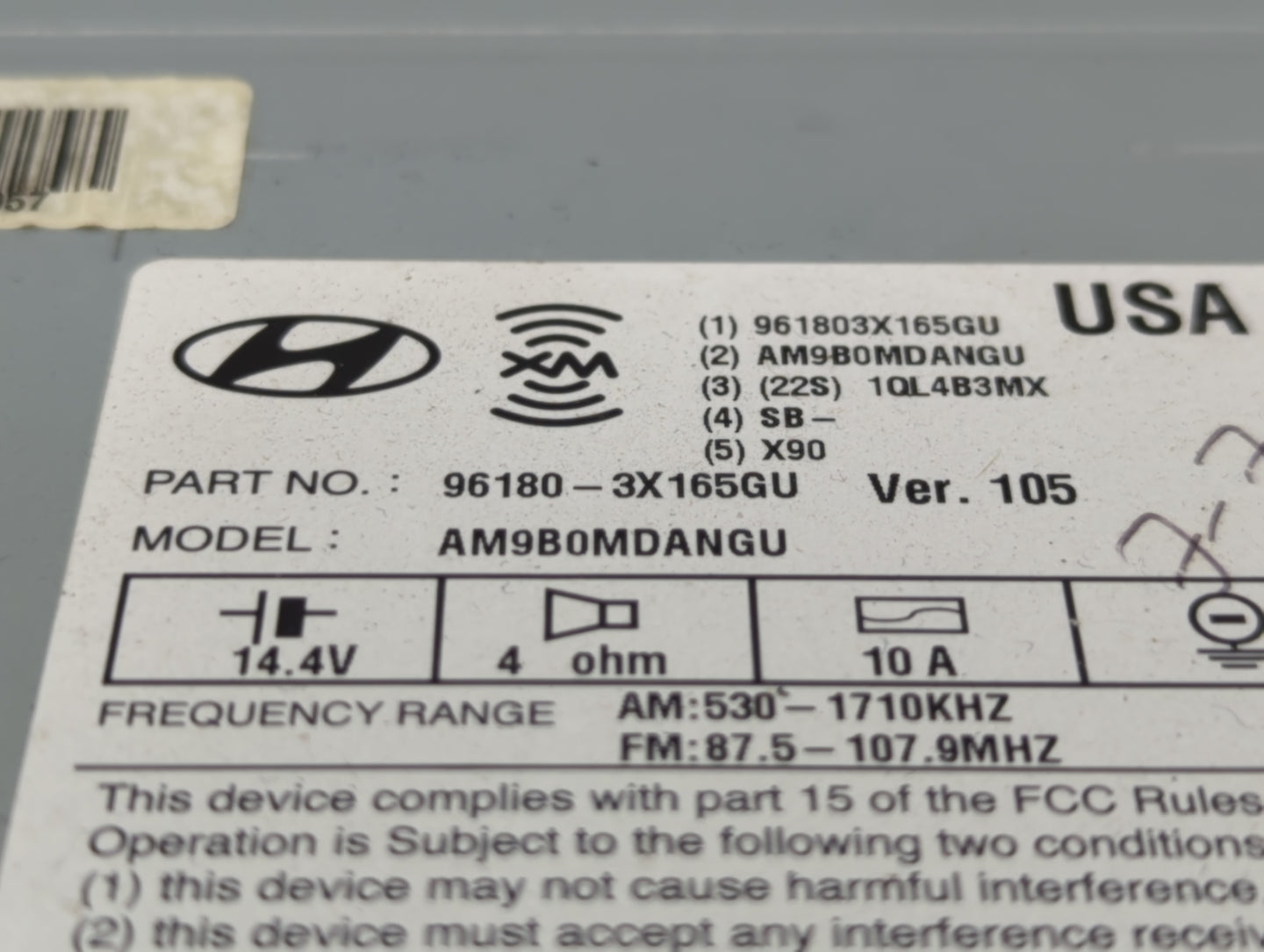 2014-2016 Hyundai Elantra Am Fm Cd Player Radio Receiver - Oemusedautoparts1.com