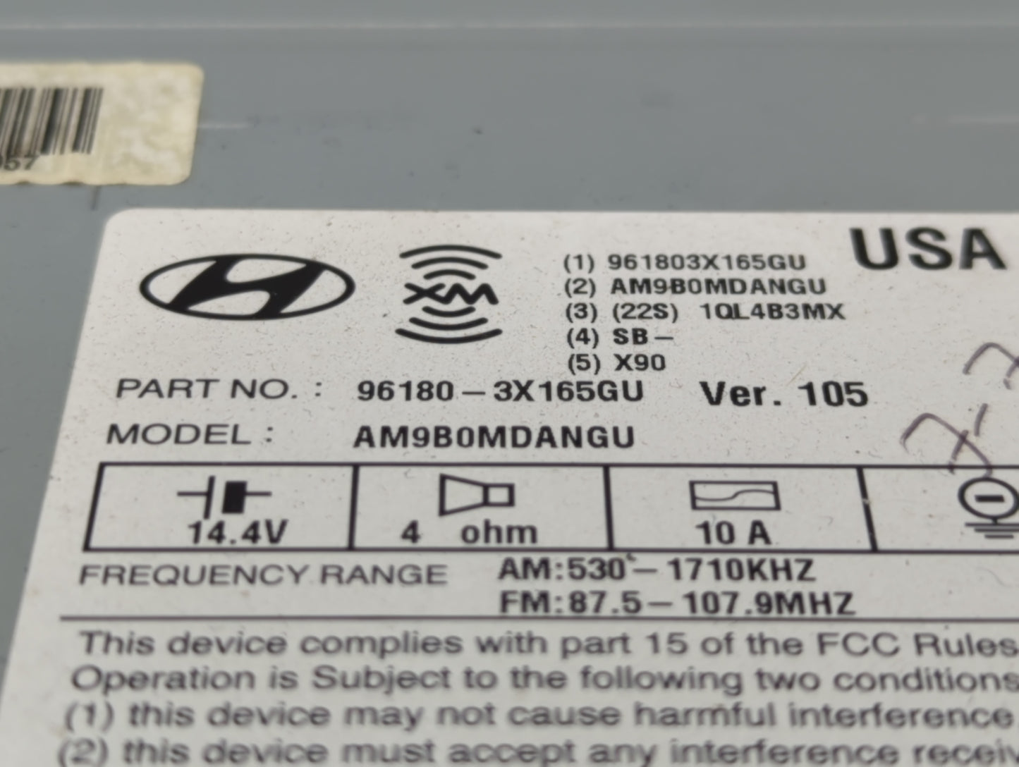 2014-2016 Hyundai Elantra Am Fm Cd Player Radio Receiver - Oemusedautoparts1.com