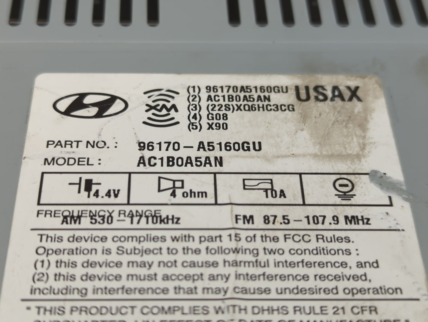 Hyundai Elantra Am Fm Cd Player Radio Receiver - Oemusedautoparts1.com