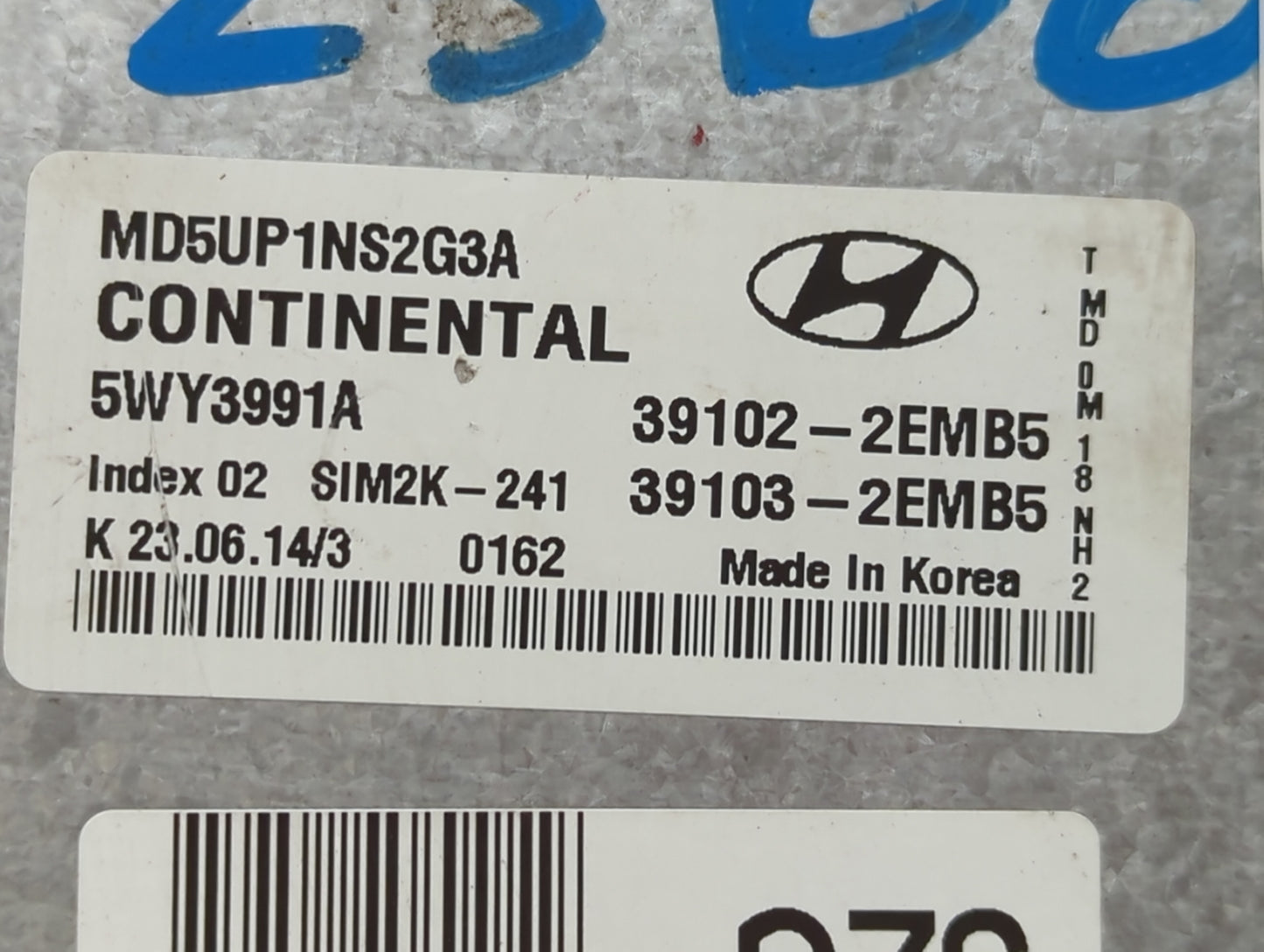 2014-2016 Hyundai Elantra PCM Engine Control Computer ECU ECM PCU OEM P/N:39103-2EMB5 39102-2EMB5 Fits Fits 2014 2015 2016 O