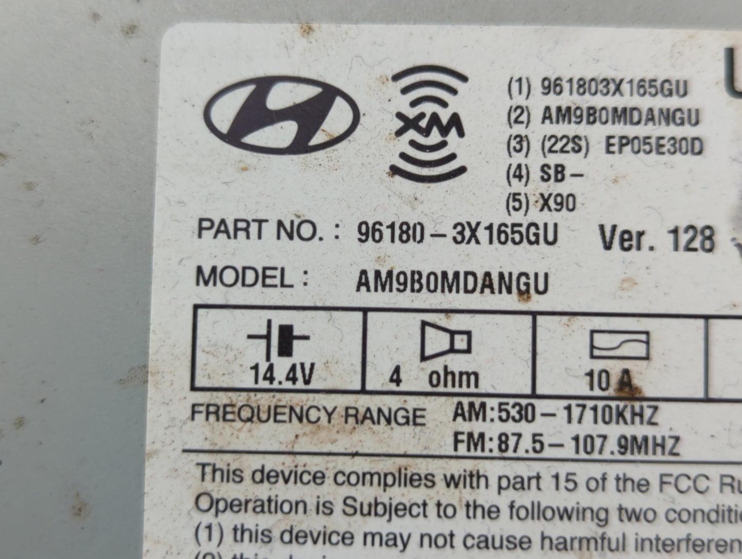 2014-2016 Hyundai Elantra Am Fm Cd Player Radio Receiver - Oemusedautoparts1.com