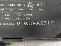 2014-2015 Hyundai Elantra Fusebox Fuse Box Panel Relay Module P/N:91950-A5712 Fits Fits 2014 2015 OEM Used Auto Parts - Oemu