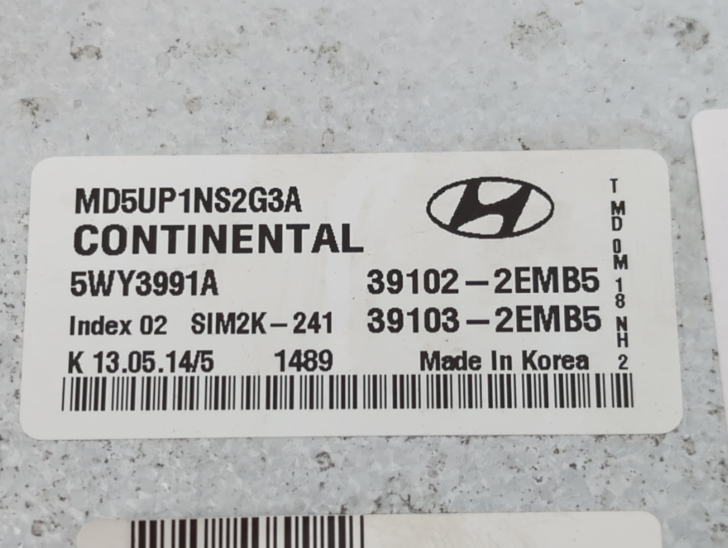 2014-2016 Hyundai Elantra PCM Engine Control Computer ECU ECM PCU OEM P/N:39103-2EMB5 39102-2EMB5 Fits Fits 2014 2015 2016 O
