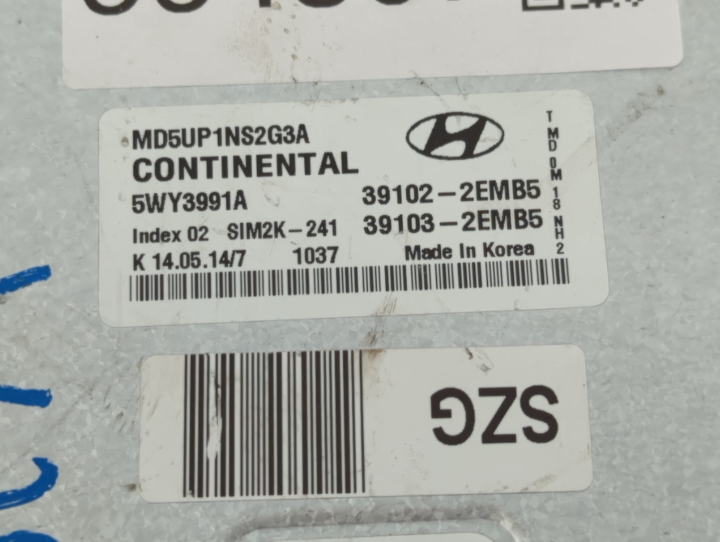 2014-2016 Hyundai Elantra PCM Engine Control Computer ECU ECM PCU OEM P/N:39103-02EMB5 39102-2EMB5 Fits Fits 2014 2015 2016 