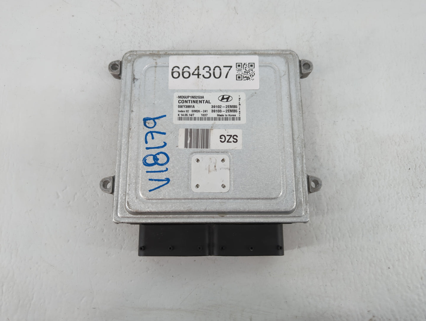 2014-2016 Hyundai Elantra PCM Engine Control Computer ECU ECM PCU OEM P/N:39103-02EMB5 39102-2EMB5 Fits Fits 2014 2015 2016 