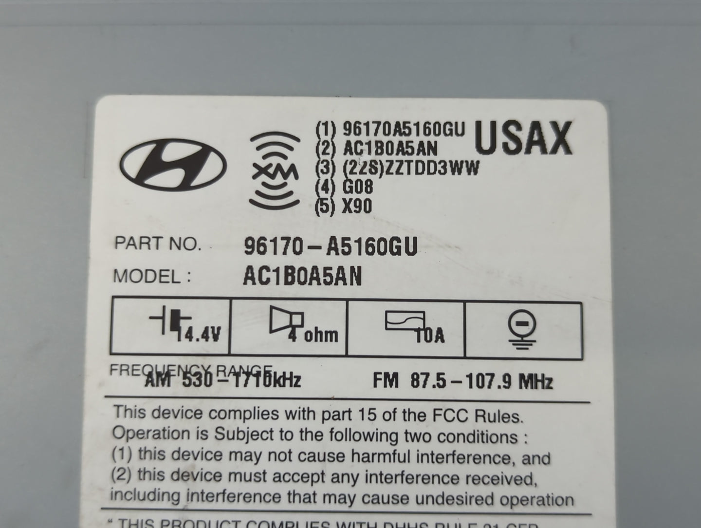 Hyundai Elantra Am Fm Cd Player Radio Receiver - Oemusedautoparts1.com