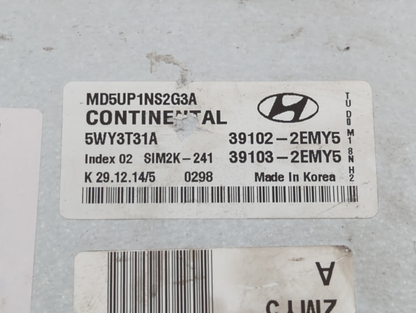 2014-2016 Hyundai Elantra PCM Engine Control Computer ECU ECM PCU OEM P/N:39103-2EMY5 39102-2EMY5 Fits Fits 2014 2015 2016 O