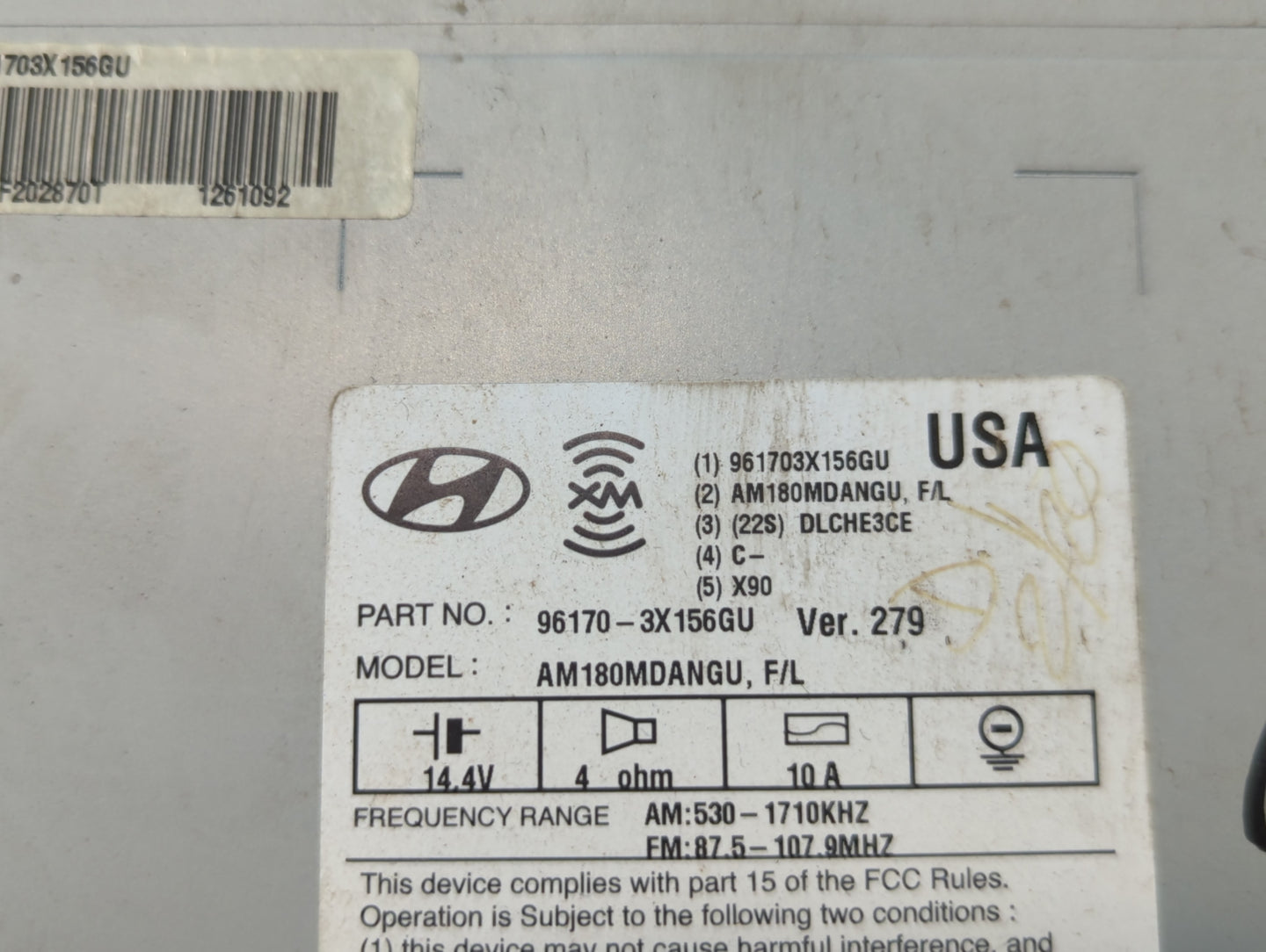 2014-2016 Hyundai Elantra Am Fm Cd Player Radio Receiver - Oemusedautoparts1.com
