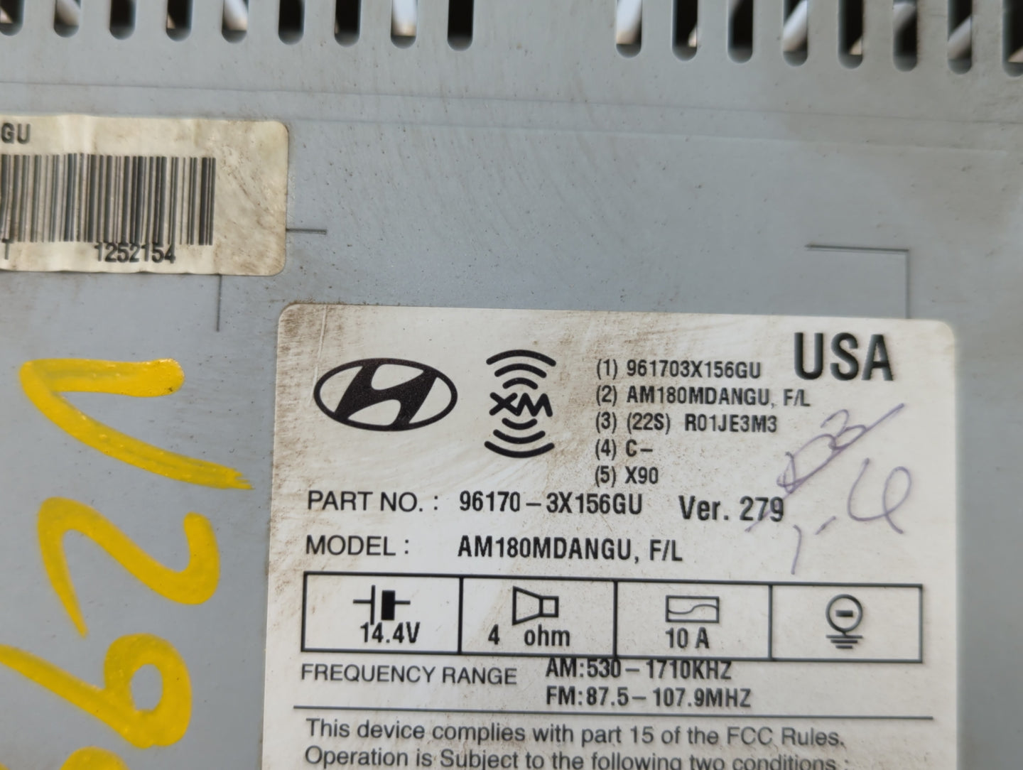 2014-2016 Hyundai Elantra Am Fm Cd Player Radio Receiver - Oemusedautoparts1.com