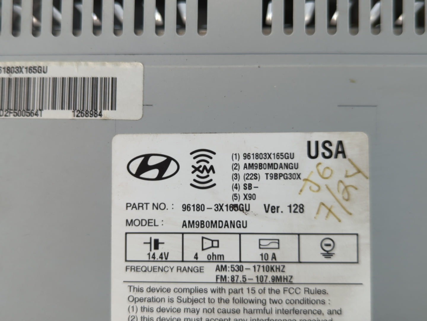 2014-2015 Hyundai Elantra Radio AM FM Cd Player Receiver Replacement P/N:96180-3X165GU Fits Fits 2014 2015 OEM Used Auto Par