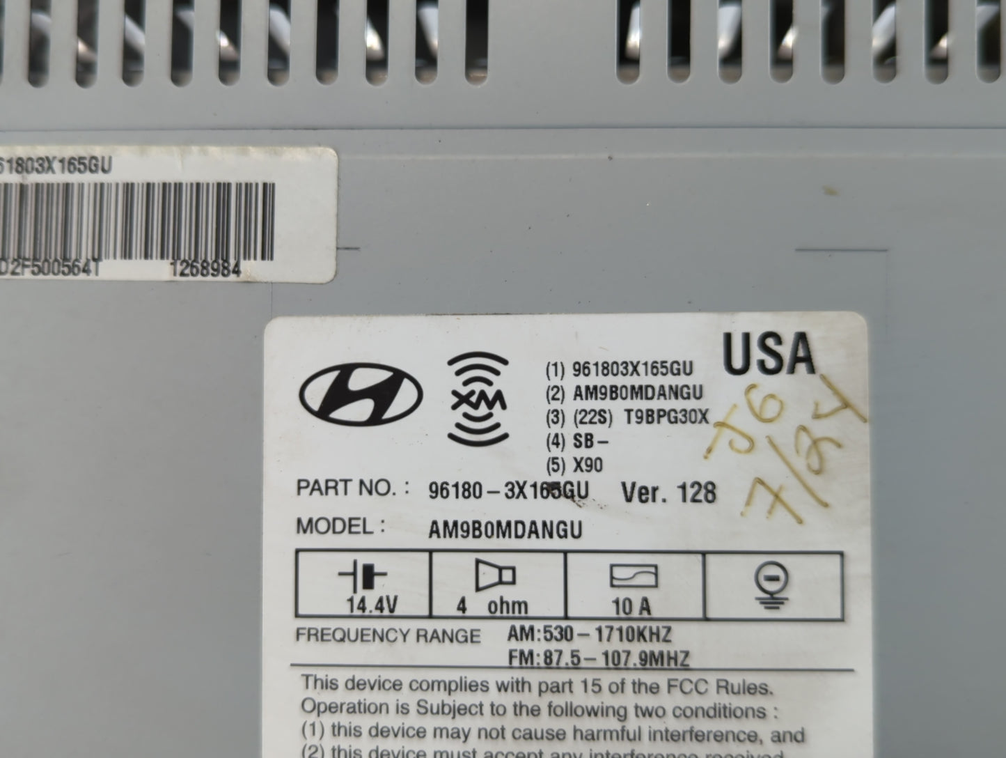 2014-2015 Hyundai Elantra Radio AM FM Cd Player Receiver Replacement P/N:96180-3X165GU Fits Fits 2014 2015 OEM Used Auto Par