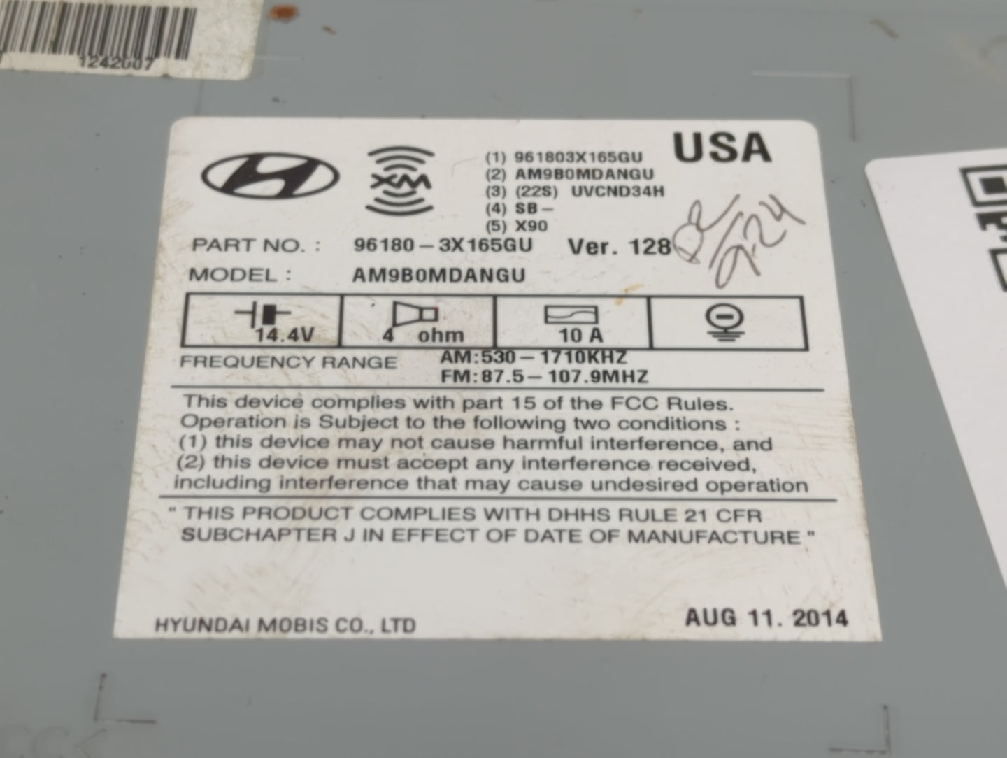 2014-2016 Hyundai Elantra Am Fm Cd Player Radio Receiver - Oemusedautoparts1.com